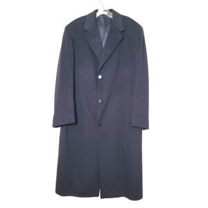 Cardinal of Canada Nordstrom 100% Cashmere Full Length Trench Coat Mens 42 Black